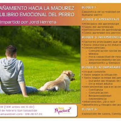 cartel seminario madurez perros educacion canina ana masoliver